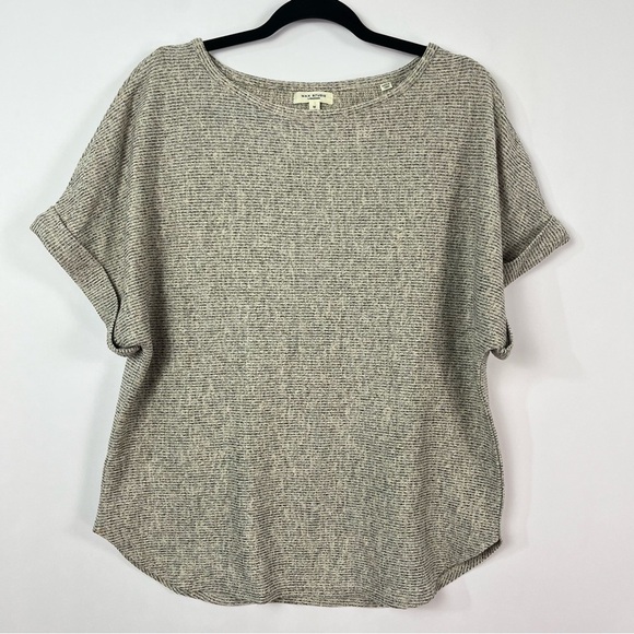 2/$30 Max Studio Ruched Sleeve Top size Medium Grey blend - Picture 3 of 8